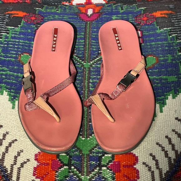 PRADA pink flip flops sandals 7.5 EUC - Picture 7 of 16